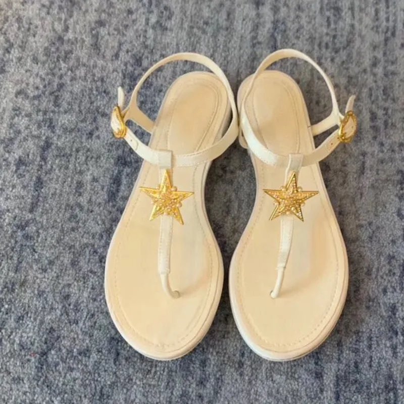 

Ollymurs Luxury Thong Sandals 2021 Summer New Black Flat Shoes Versatile One Word Belt Flops Female Brand Shoes Lady Fashion