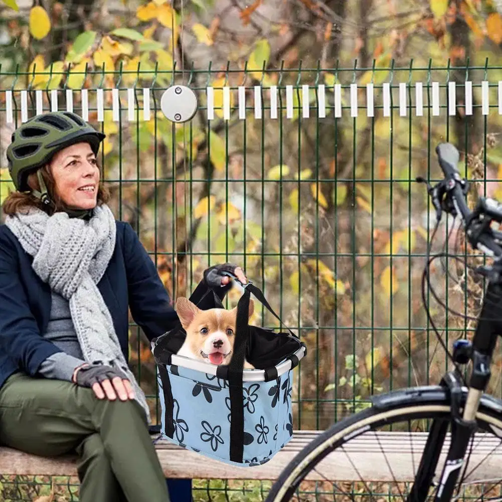 Складная маленькая переноска для собак и кошек съемная велосипедная корзина на