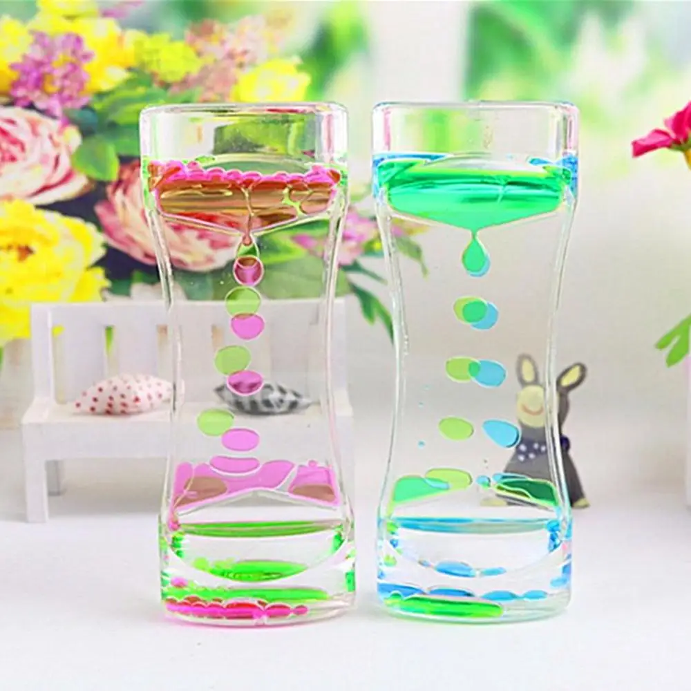 

Drip Oil Acrylic Hourglass Desktop Colored Decoration Liquid Motion Bubble Hourglass Liquid Floating Oil Hourglass Gifts Toys
