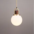 Подвесной светильник в скандинавском стиле, розовое золото, стеклянный шар, креативный дизайн, для прохода, гостиной, прикроватный, обеденный декор, светодиодные светильники