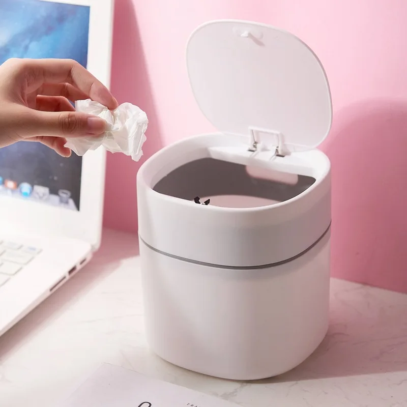 

Mini Desktop Multifunctional Trash Can Home Car Storage Bucket Accessories With Lid Garbage Bin Nordic Style Living Room Office
