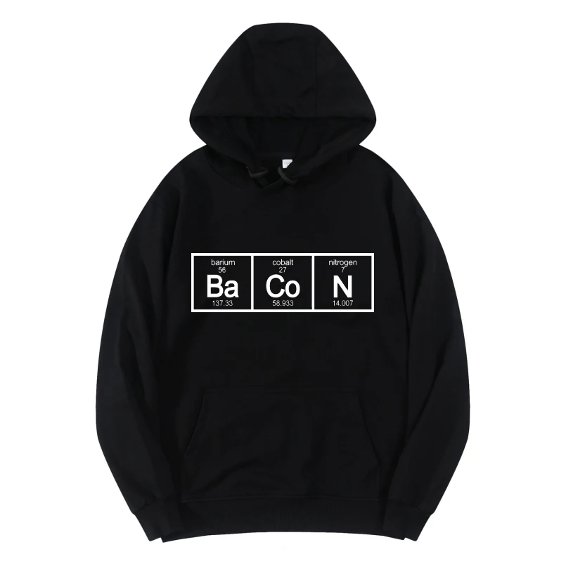 

Bacon Chemistry Periodic Table pure cotton hoodies women oversized sweatshirt woman streetwear hoody woman jacket women clothes