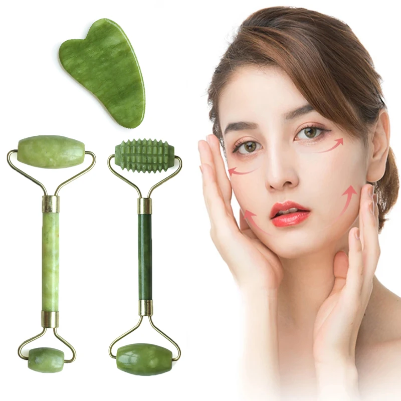 

Free Shipping Face Lift Massager Crystal Roller Facial Massage Relaxation Jade Roller Stone Natural Beauty Skin Tool Girl Gift