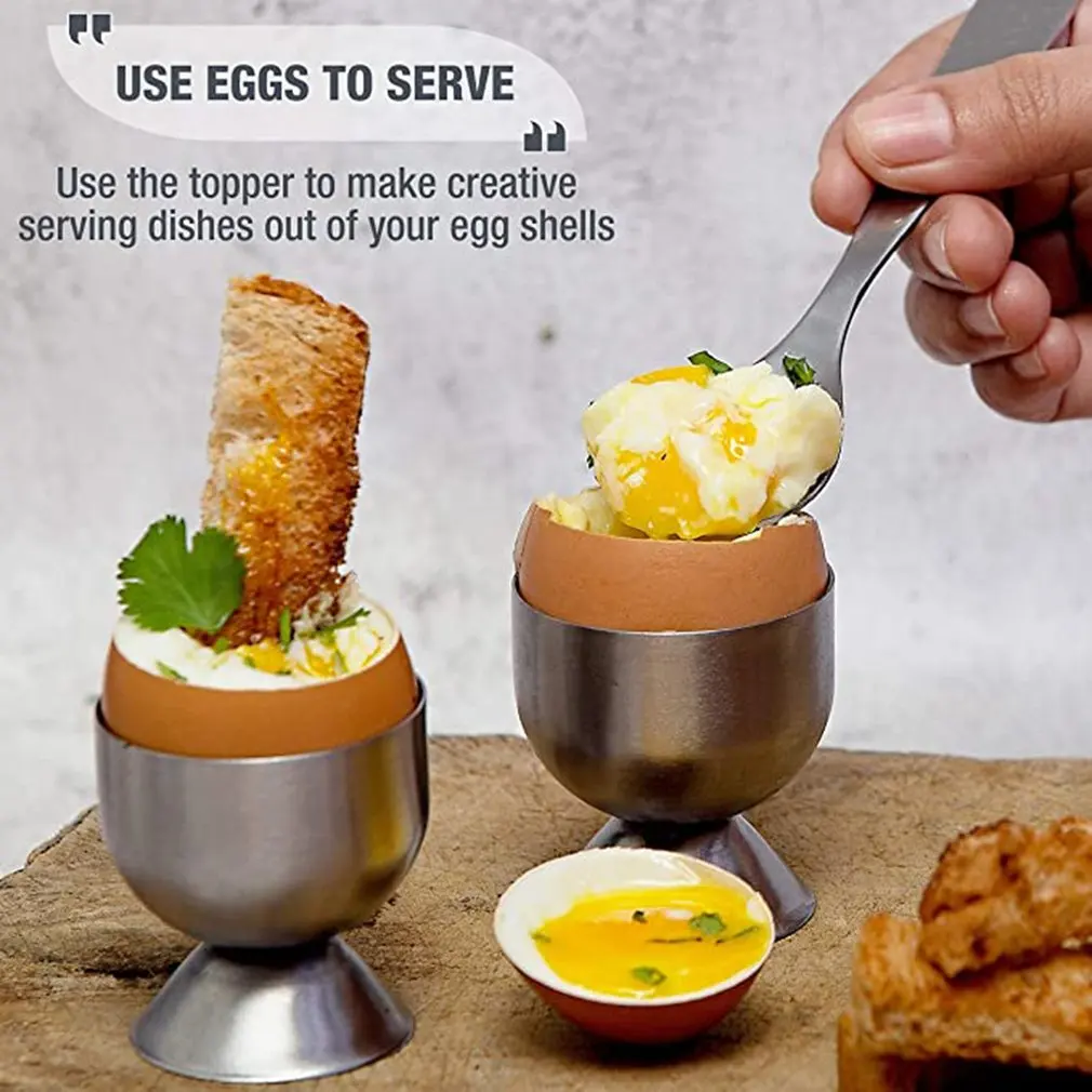 

5 Pcs 304 Stainless Steel Egg Opener Simple Operation Multifunctional Cups And Spoons Egg Durable Shell Opener Hot