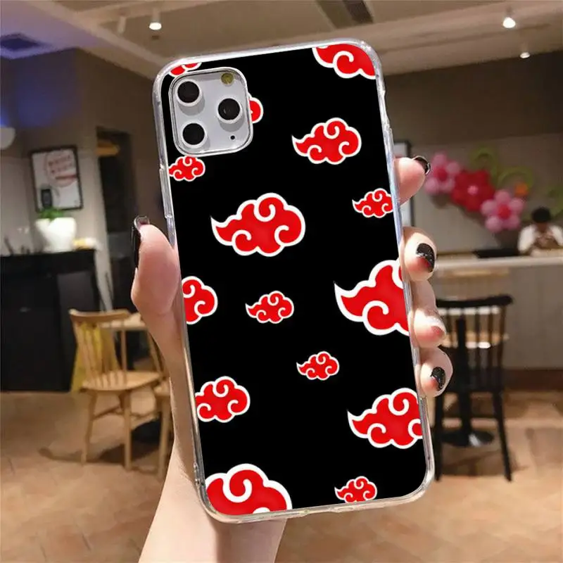 

Naruto AKATSUKI Phone Case Transparent for iPhone 6 7 8 11 12 s mini pro X XS XR MAX Plus cover funda shell