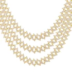 Кубинский браслет, новая цепочка с шипами, полная стразы, хип-хоп, рэперская цепочка, мужские ювелирные украшения, аксессуары