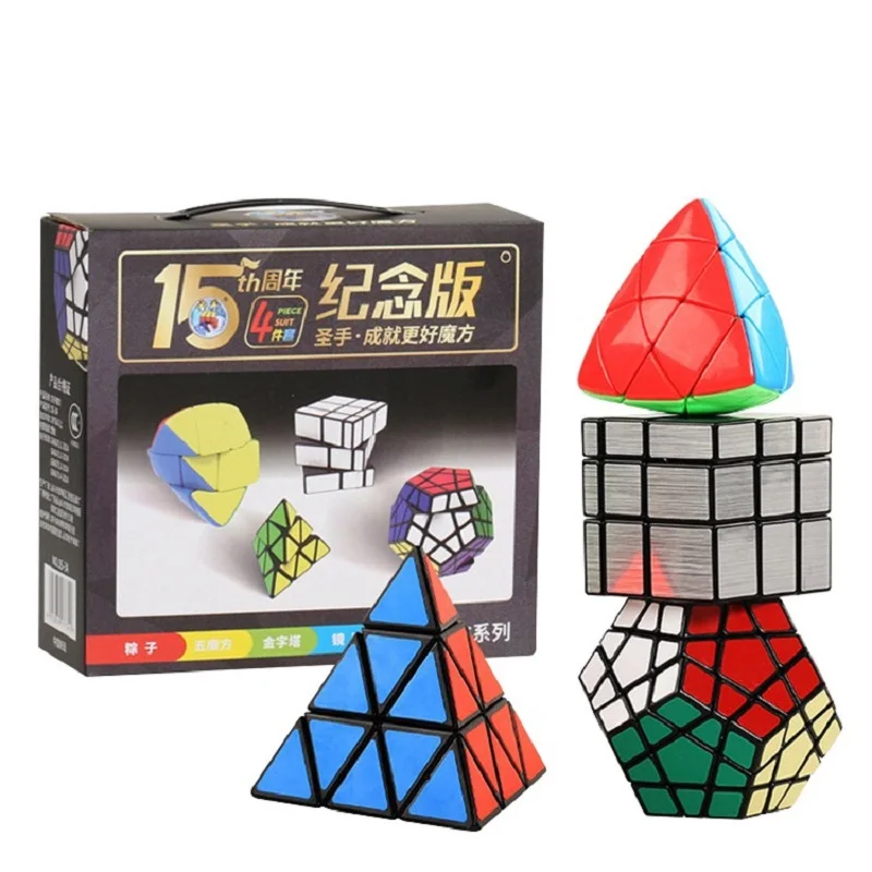 ShengShou Подарочная коробка волшебные кубики Megaminx пирамида зеркало рисовый