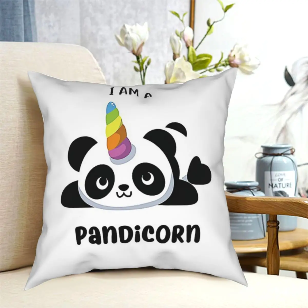 

New Panda Throw Pillow Cushion Cover Decorative Pillowcases Case Home Sofa Cushions 40x40,45x45cm(Double Sides)