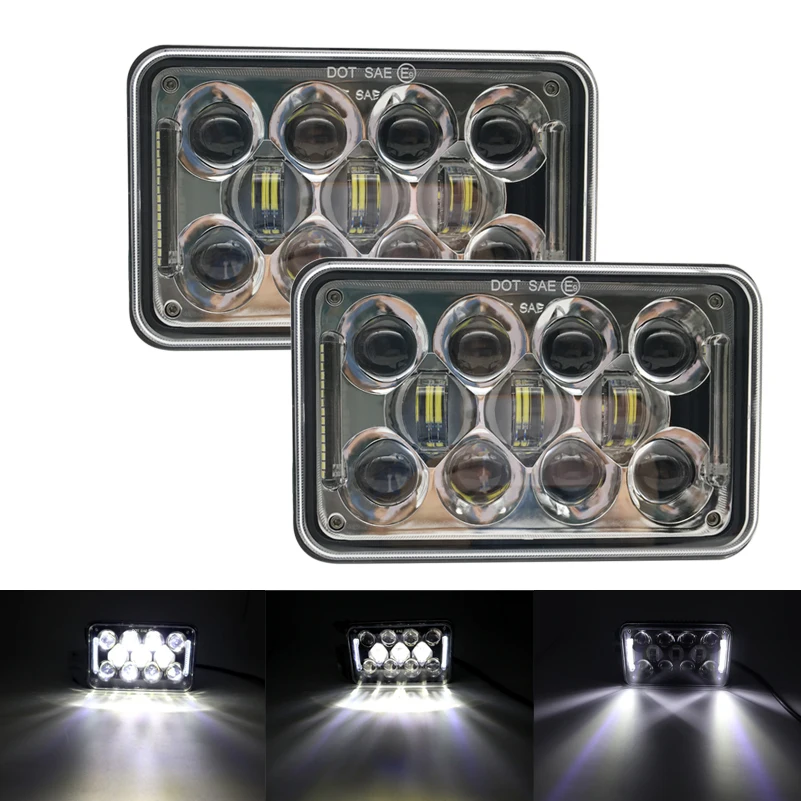 

4x6 Rectangle Led Headlights Sealed Beam60W Led Headlights with High Low Beam Replacement for Honda XR650 XR250 XR400 Suzuki DRZ