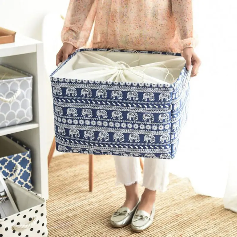 

Simple fabric basket Canvas Storage Basket Clothes Folding Storage Box For Nursery Underwear Toy Organizer Basket With Handle