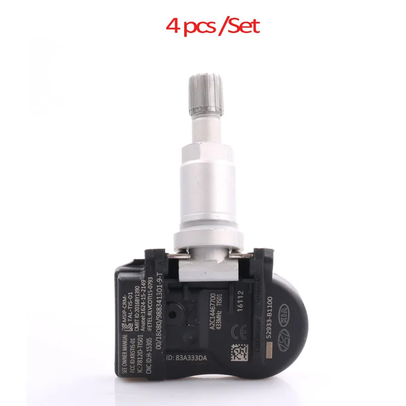 4x TPMS датчик давления в шинах монитор системы 52933 D4100 F2000 для NIRO GRANDEUR KIA OPTIMA Genesis G90