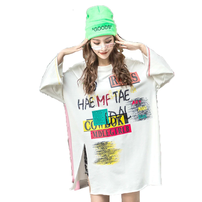 QING MO модная брендовая женская футболка с буквенным принтом черная белая зеленая