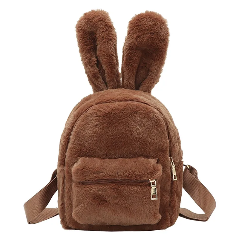 Милый мини рюкзак из искусственного меха с кроличьими ушками женские дорожные