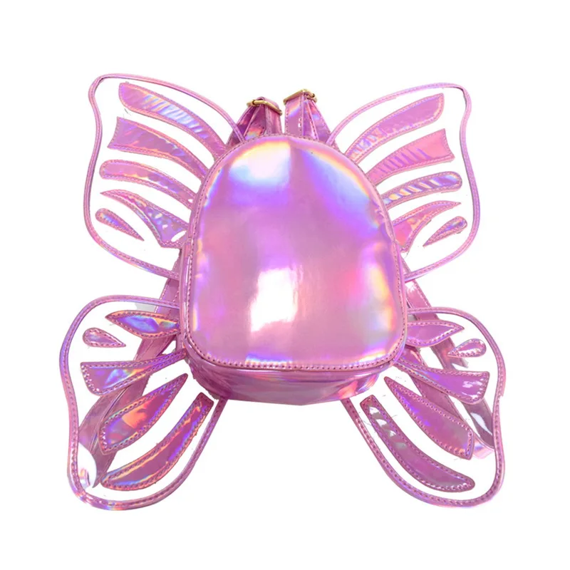 Dispulent рюкзак для девочек голографический лазер бабочка крыло Мини рюкзаки Радуга