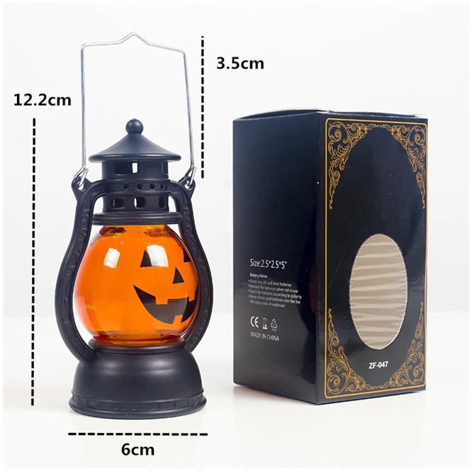 

10pcs 3 years warranty Halloween Party Light Pumpkin Lantern Oil Lamp Wind Light Dazzling Toys for Home Bar School Decoration