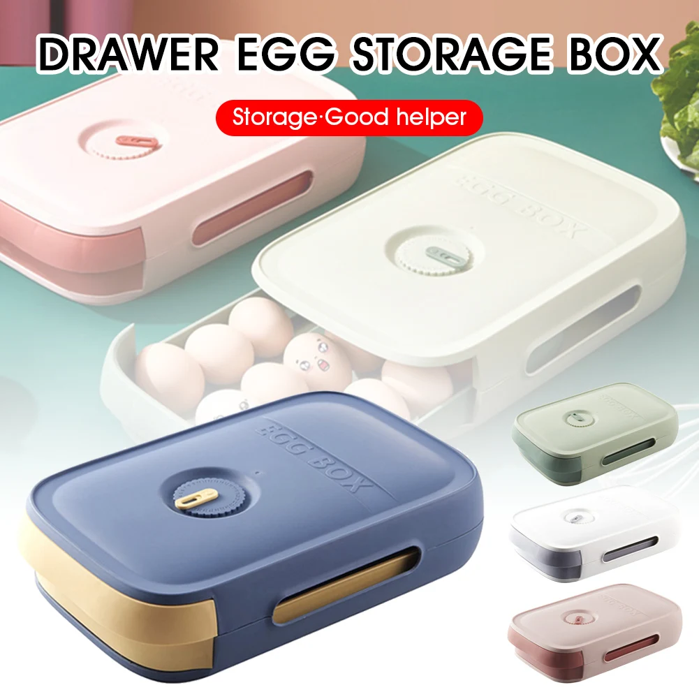 

Egg Storage Box Kitchen Drawer Type Egg Storage Refrigerator Storage Box Fresh Keeping Box Dumpling Box Household Eggs Holder