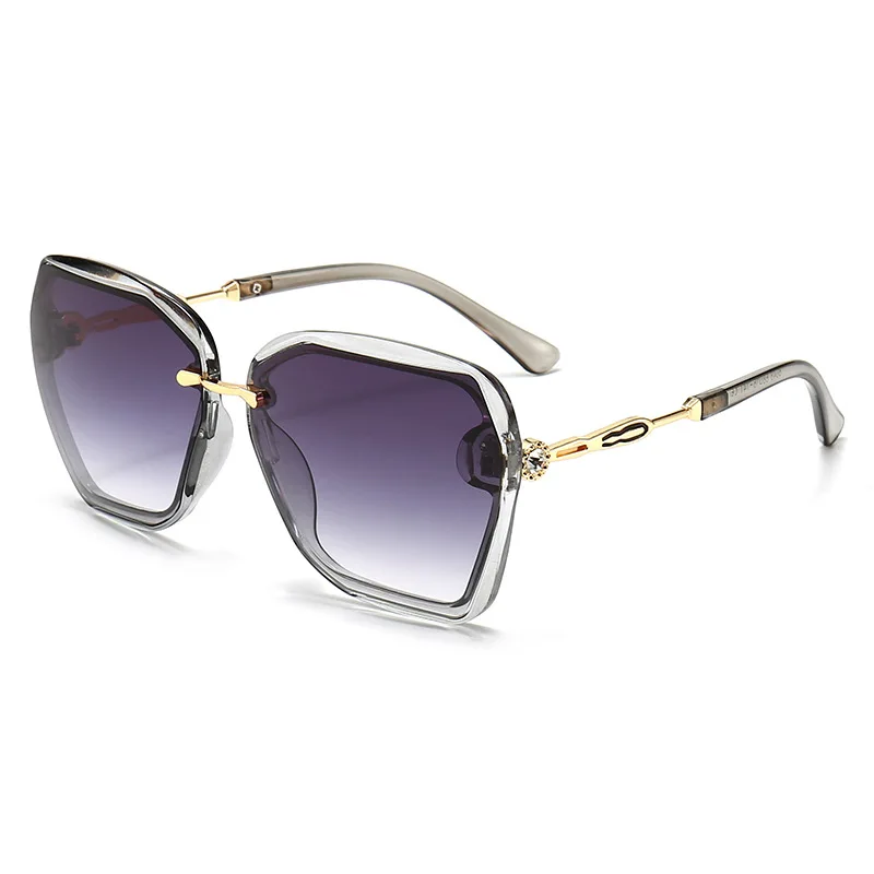 

Sonnenbrille Frauen Marke Design Vintage Sonnenbrille Schneiden Objektiv Klassische Shades Rahmenlose Metall Brillen UV400 Gafas