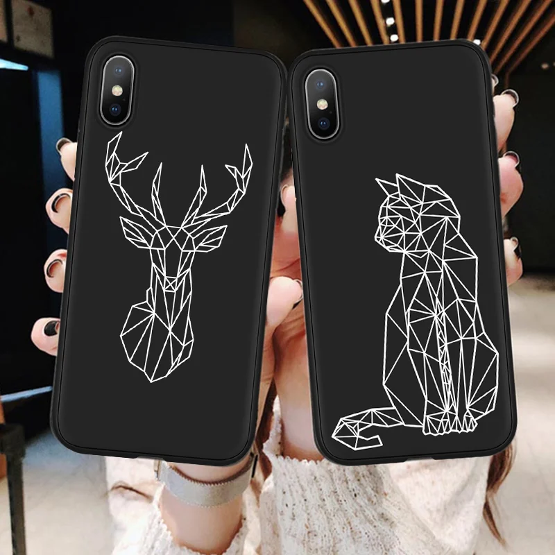 

Fashion Geometric Animal Cases for One Plus 8 Nord Z 7 7T Pro 6 6T 5T Case Silicone Soft TPU Bags for One Plus Nord Deer Cover