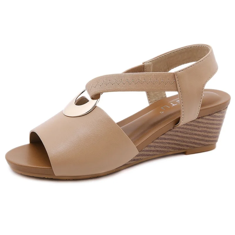 

New Sandals Women 2021Summer European and American Comfortable Fashion All-match Women's Sandals Slope Heel Casual Sandals Women