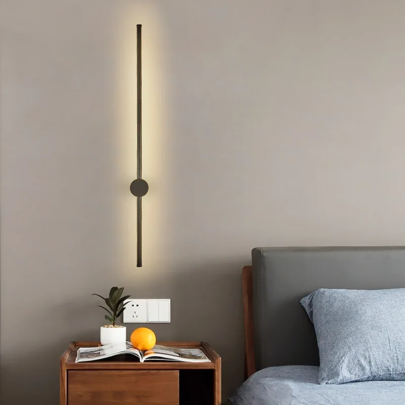 

Modern LED Wall Lamp Long Hanging Lights Simple Nordic Living Room Sofa Background Wall Light Bedroom Bedside Floor Lamp