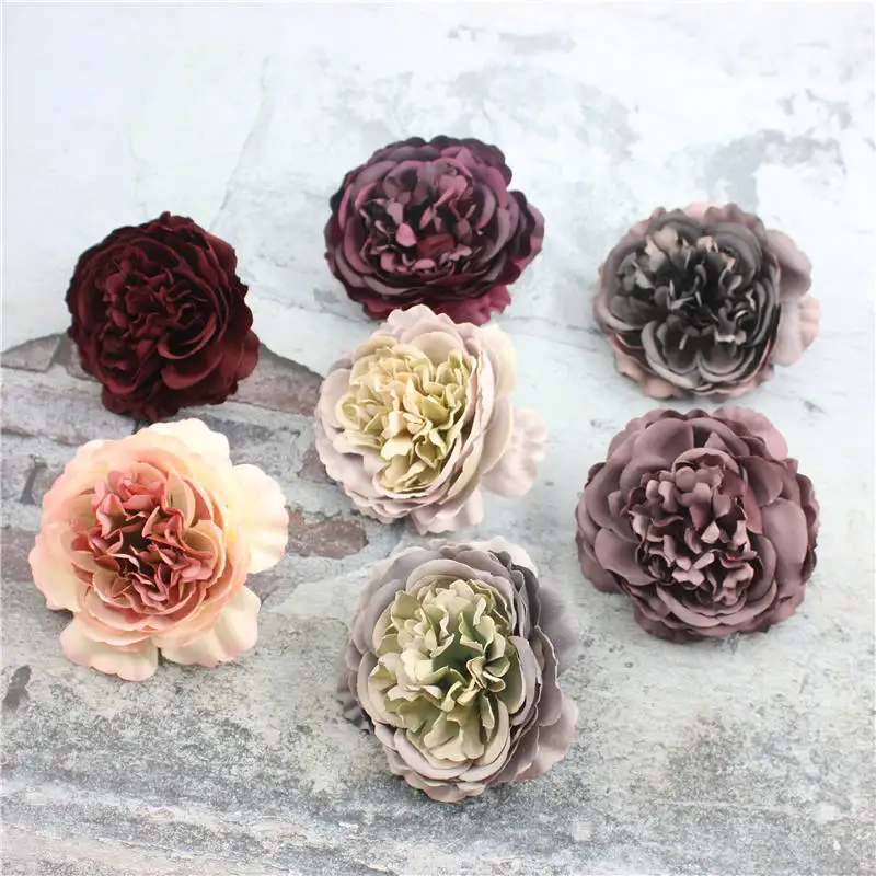 Искусственный винтажный цветок пиона красивый венок искусственный для дома