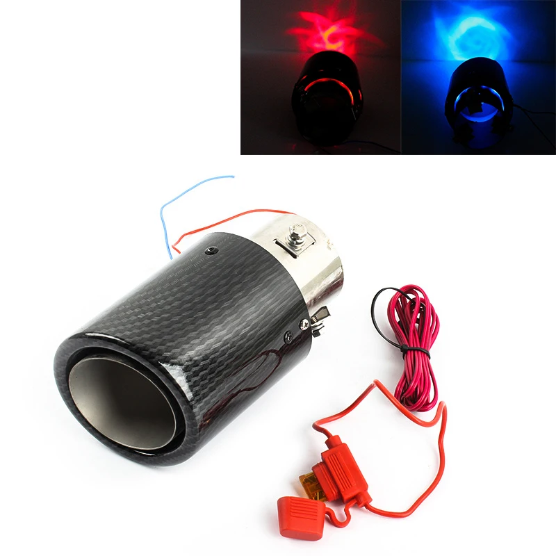Автомобильный Универсальный светодиодный глушитель выхлопной трубы наконечник