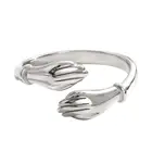 Женское серебряное кольцо, кольцо для обнимания, кольцо для обнимания в стиле ретро, регулируемое Открытое кольцо, подарок для женщин