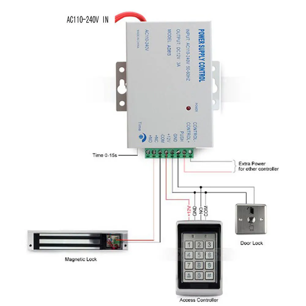 Бесперебойный источник питания 110-220 В переменного тока 12 3 А для видеодомофона