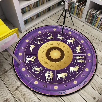 

Round Constellation Carpet Living Room Bedroom Computer Chair Rug Blanket Mat