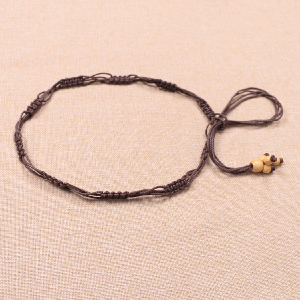 Boho Женская ремень веревка Пояс мода плетеный шик декоративная бусина талии