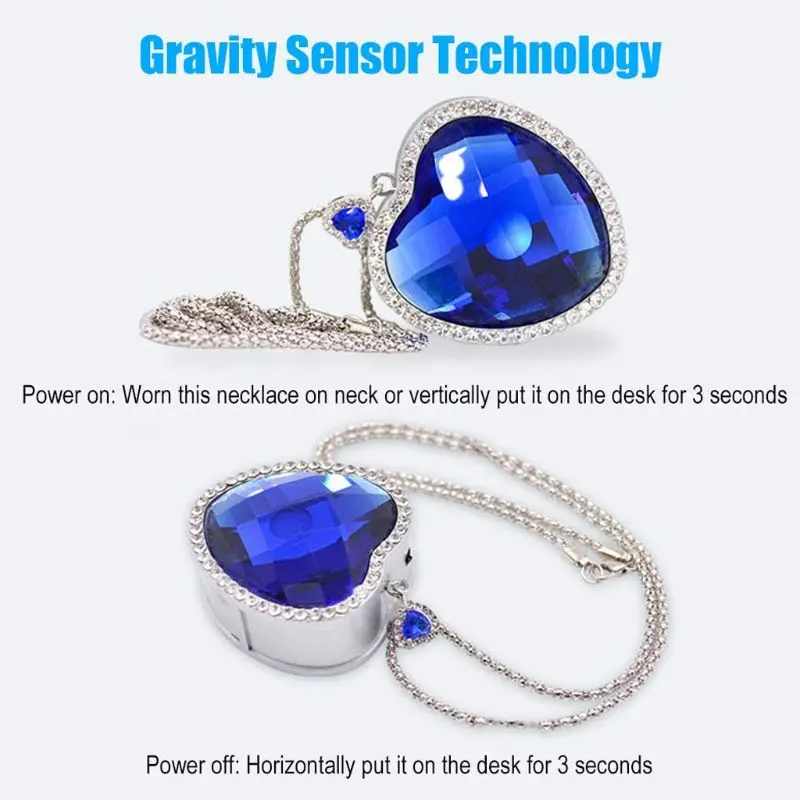 

Heart of The Sea Air Purifier Heart Blue Crystal Portable Neck Anion Purifier
