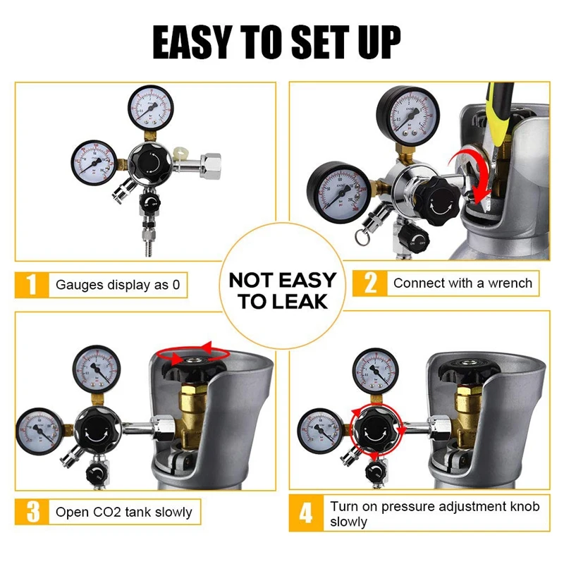 

Keg Regulator, Thread to Barb CO2 Kegerator Regulator with Pressure Adjustment Knob, Beer Regulator with Safety Manual Pressure