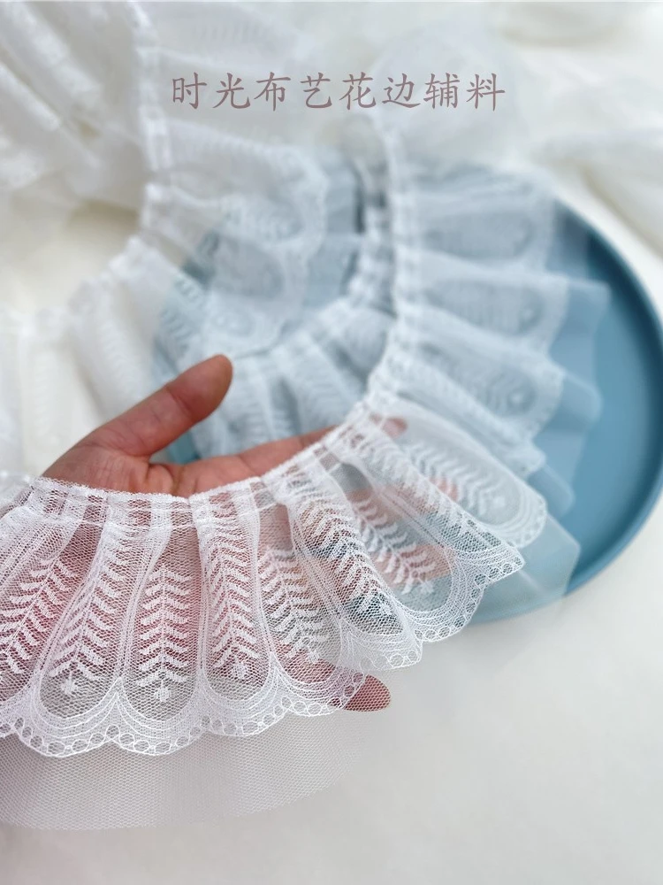 1 метр цена 10 см широкая двойная кружевная сетчатая плиссированная юбка с ложным