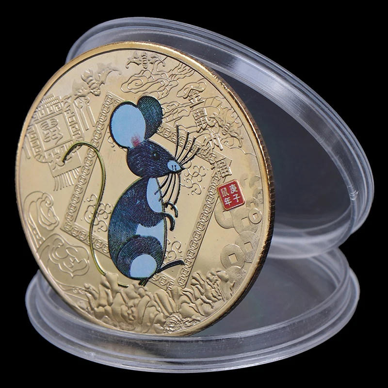 Год крысы памятная монета Китайский Зодиак сувенир вызов коллекционные монеты коллекция Искусство ремесло