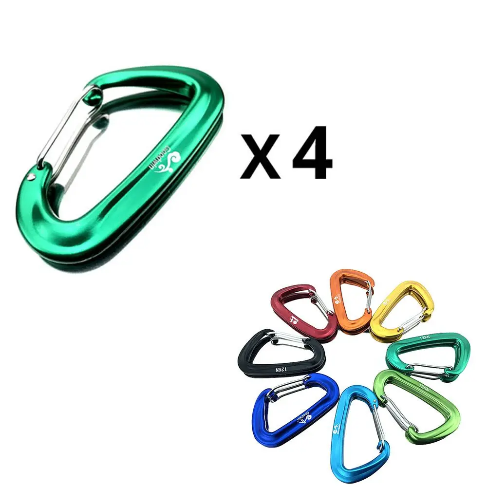 

4Pcs/Set 12KN 7075 Aluminium Alloy Horse Carabiner Clip Small Size Carabiners Key Chain for Hammocks Camping Outdoor Equipment