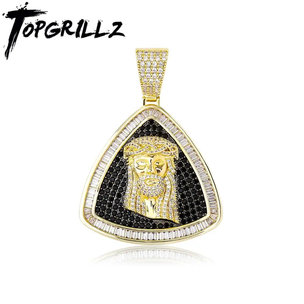 

TOPGRILLZ 2020 New Jesus Pendant Men's High Quality Micro Pave Iced Out Cubic Zirconia Pendant Necklace Hip Hop Jewelry For Gift