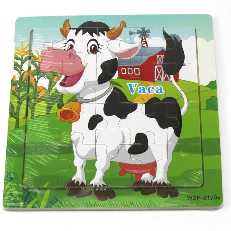 20 ломтиков маленький кусочек обучающий испанский жираф пазлы игрушки детские