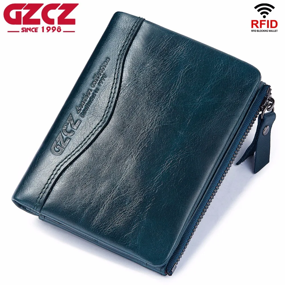GZCZ,, кошелек из натуральной кожи, женский, короткий, на молнии, Poucht, модный кошелек для монет, Rfid, Женский кошелек, маленькая сумка для денег, зажим для денег