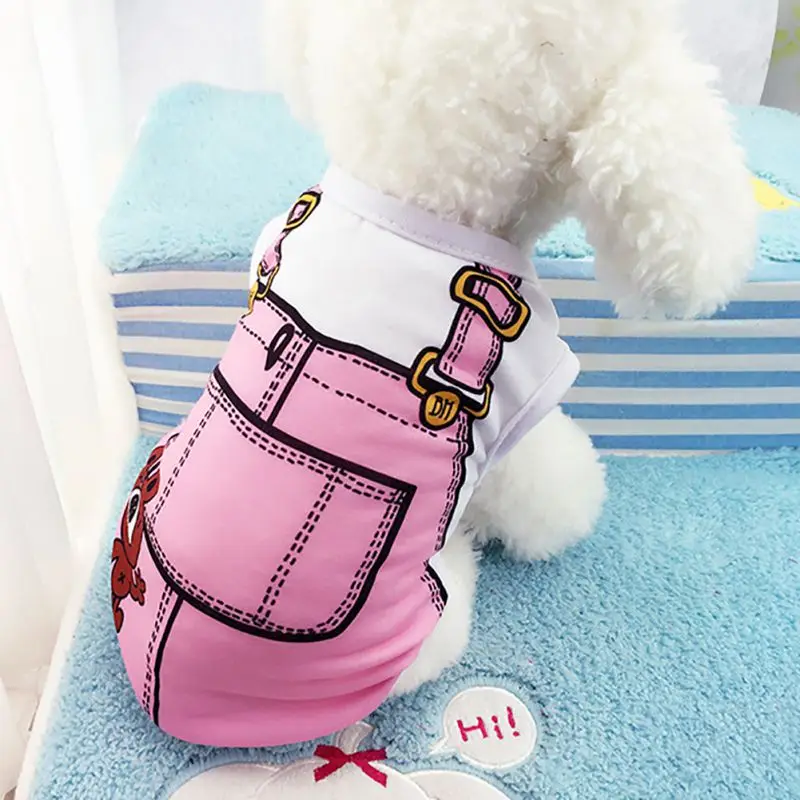 Pup Vest Shirts Pet Dog Clothes Hoodies Coats Funny Costumes Spring Clothing For Summer | Дом и сад