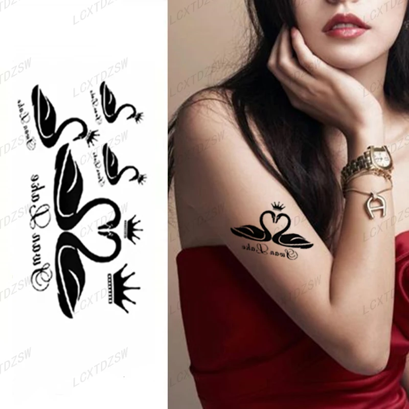

Waterproof Black Infinity Tattoo Women Body Hand Art Drawing Butterfly Temporary Tattoo Stickers Men Finger Tattoo Small Size