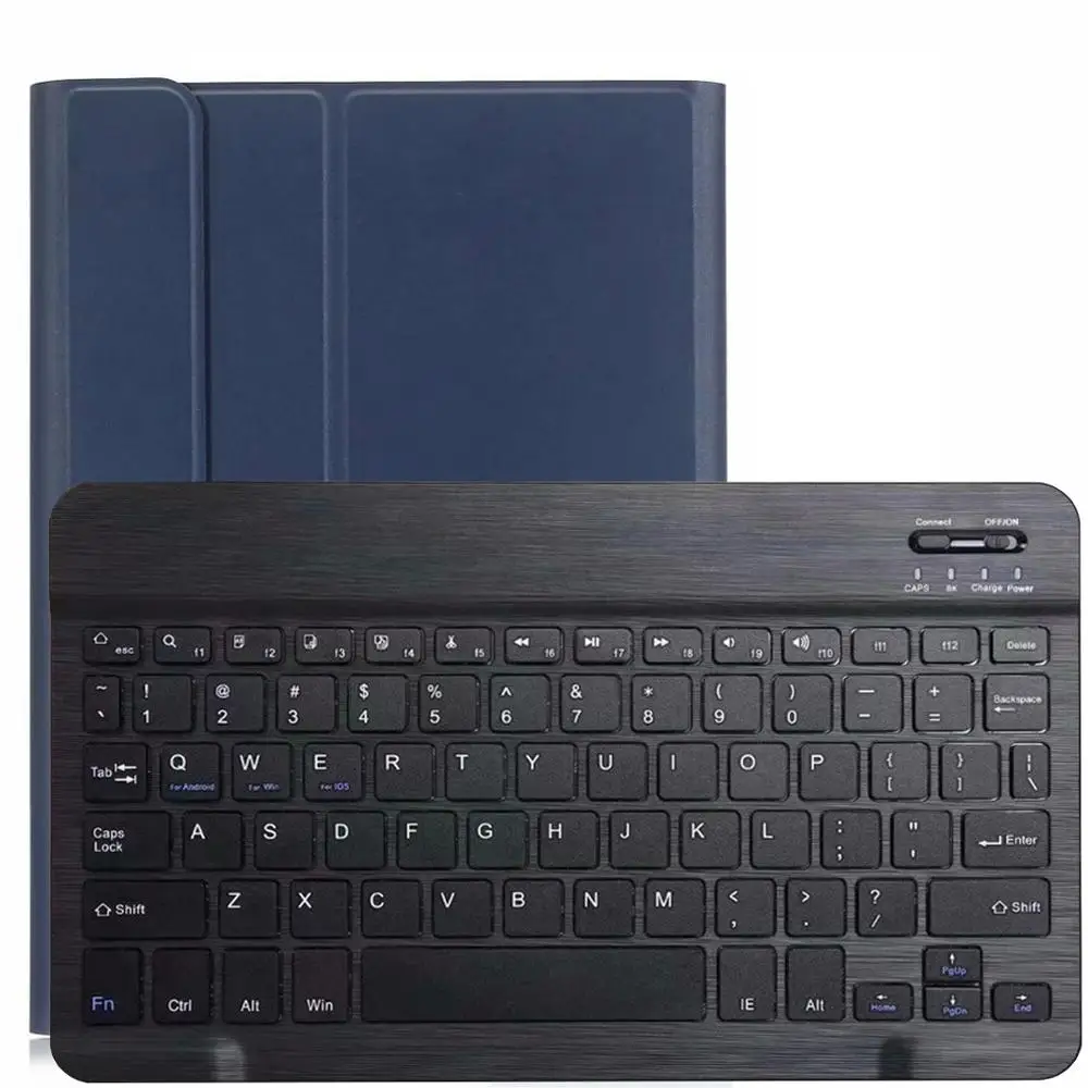 Blue with Black Чехол для samsung Galaxy Tab S6 10,5, чехол для клавиатуры T860 T865, чехол для SM-T860, русская, испанская, английская, Bluetooth клавиатура, чехол - Цвет: Blue with Black