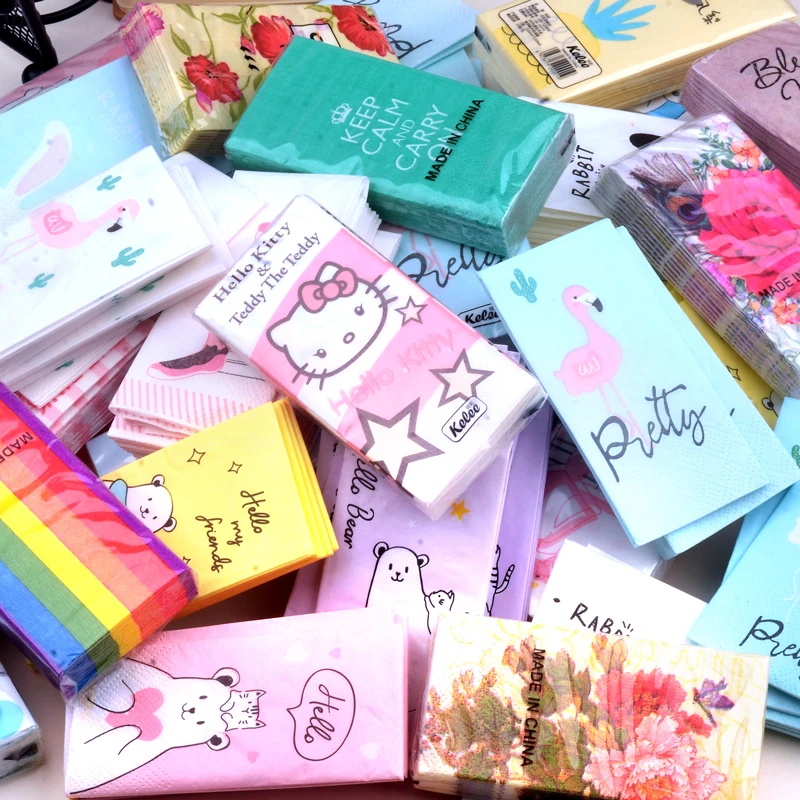 10 шт. Цветной носовой платок с принтом бумага для банкета свадьбы или