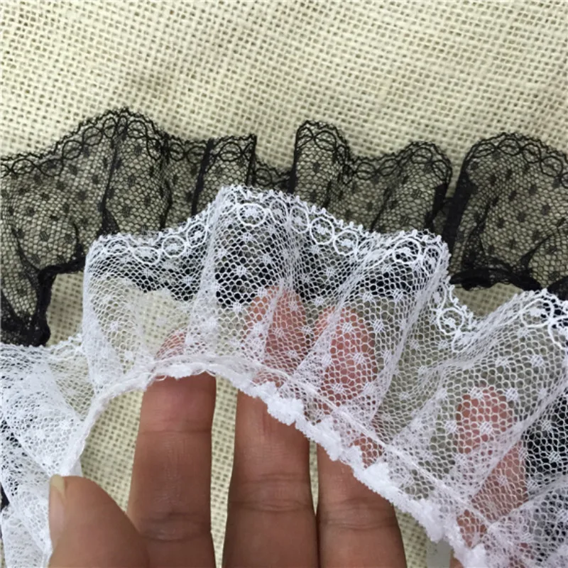 1 ярд плиссированный Тюль кружевная отделка ткань 5 см лента для аппликации