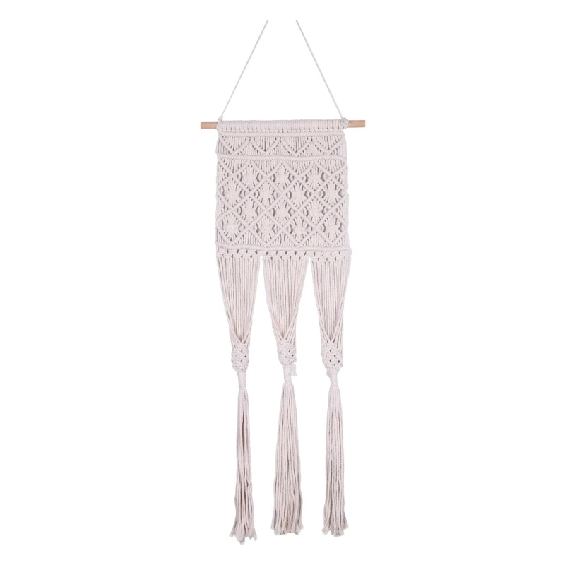 

3-layer Handwoven Tapestry Plant Hanger Indoor Hanging Basket Flower Pot Holder