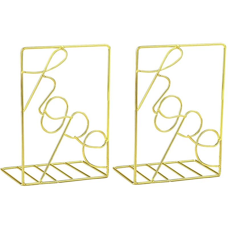 

Bookends, Decorative Metal Book Ends for Shelves, Hope Design Book Stoppers, Decorative Books Support