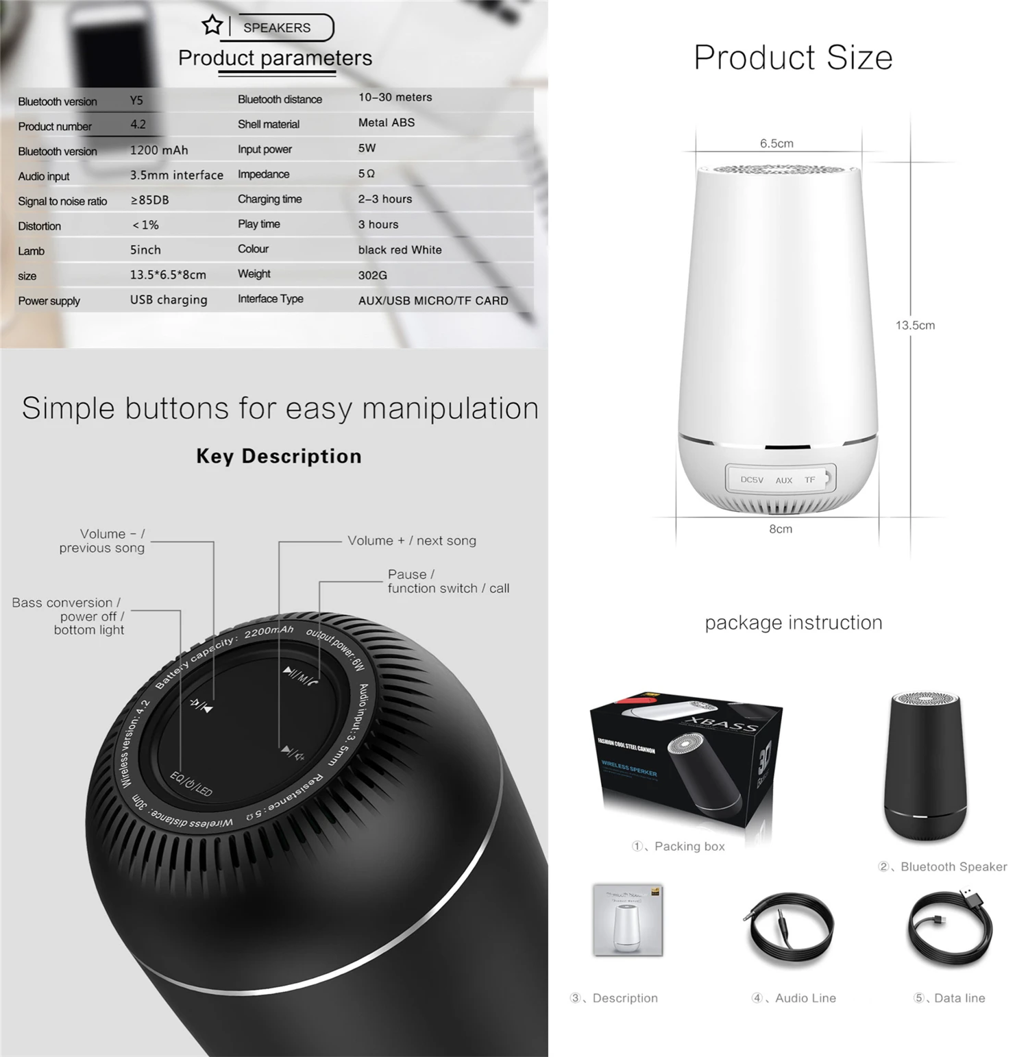 Bluetooth Speakers Mini Wireless 3D Surround Bass Professional Active Portable Speaker Smart Audio Computer Waterproof | Электроника