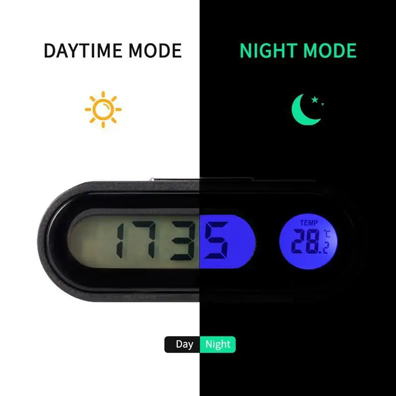 Mini Car Automobile Digital Clock Thermometer Hygrometer Auto Watch Automotive Decoration Ornament In Car-Styling |