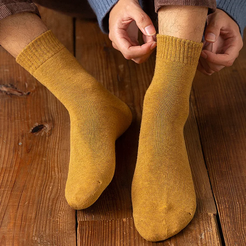 Мужские шерстяные носки 3 пар/компл. зимние теплые супер плотные бархатные