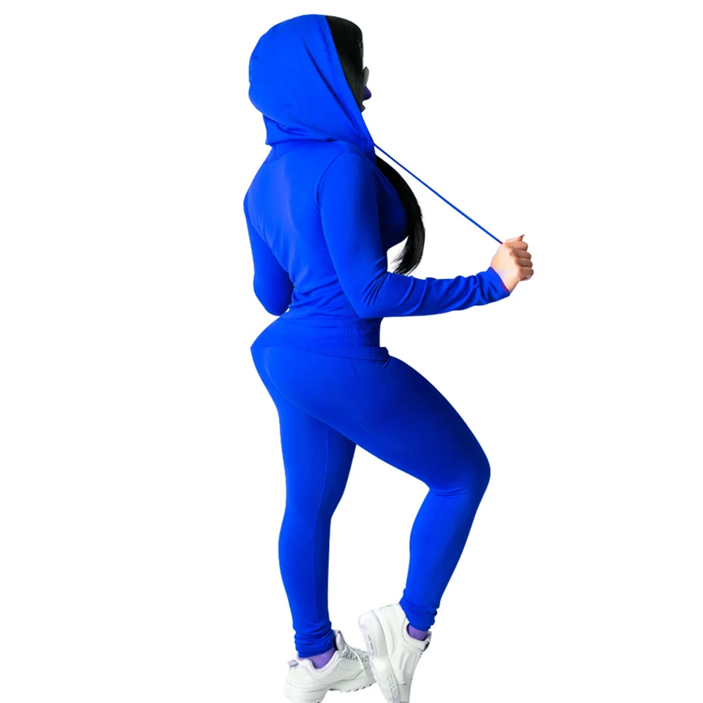 Женский Осенний Повседневный Спортивный костюм комплект из двух предметов