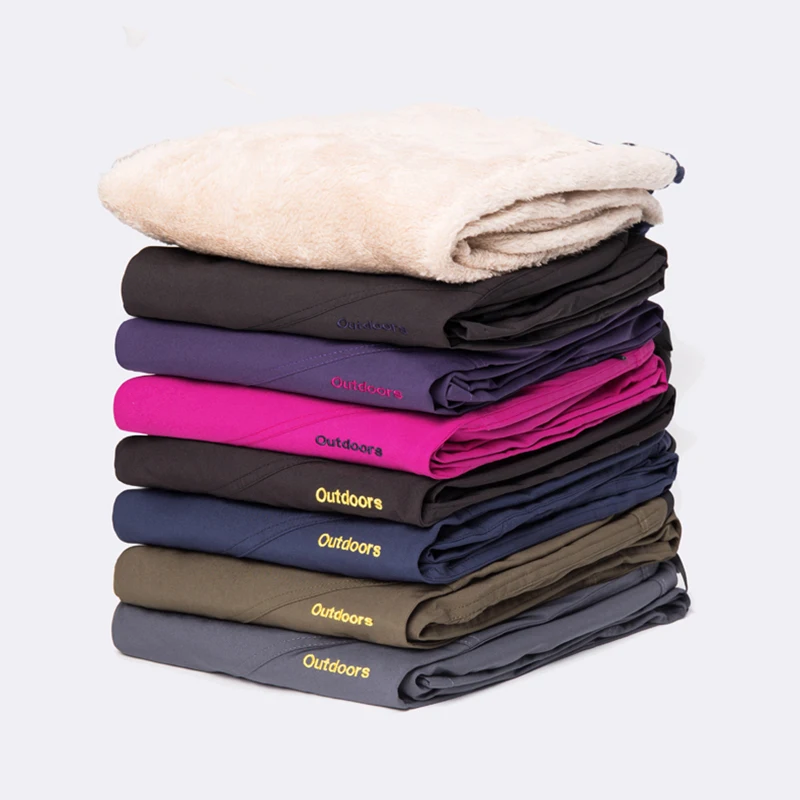 Съемные внутренние походные брюки для 4 сезонов женщин и мужчин из плотного флиса